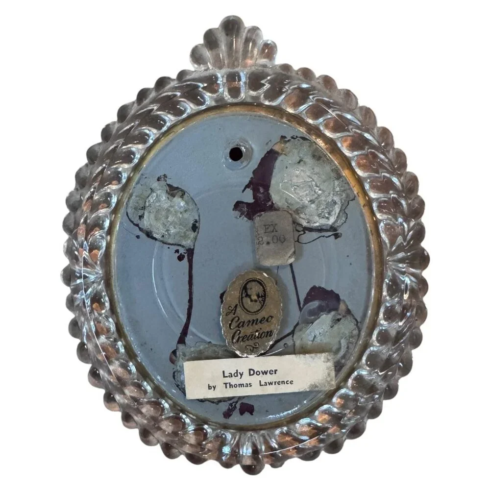 Antique Set Cameo Creation‎ Mme Lambert Morigney & Lady Dower Glass Framed Glass